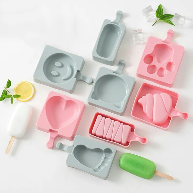 

Silicone Ice Cream Mold Ice Pops Cube Mould Ice Cream Maker With Sticks (20 Sticks Free)