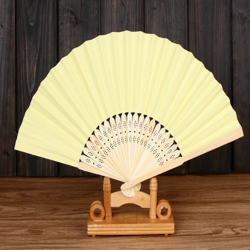 

21CM wedding fan wedding small fan wedding DIY creative blank fan traditional folk art pure color folding fan