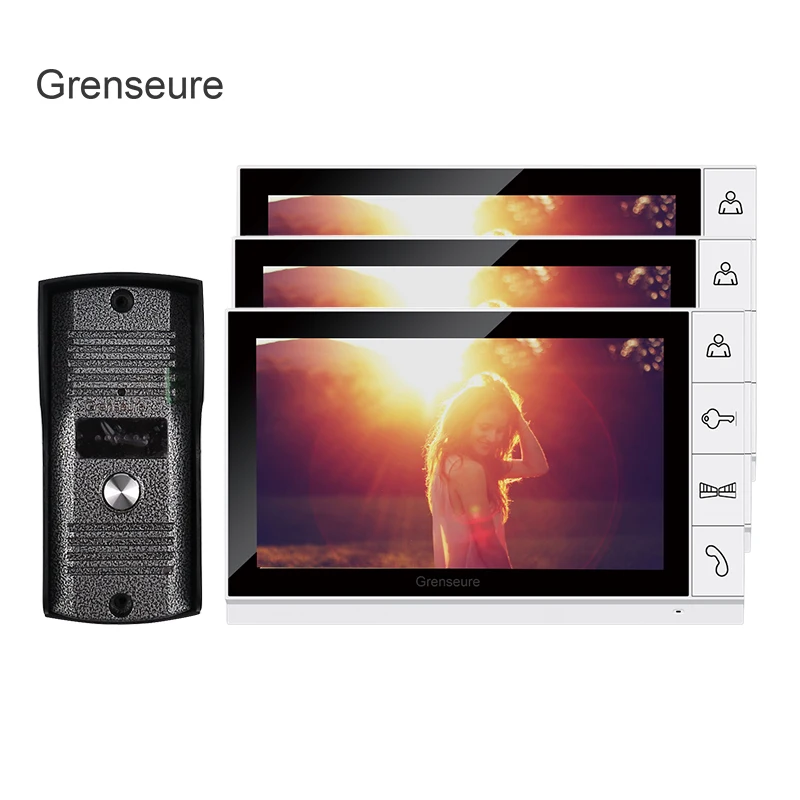 

FREE SHIPPING Home Security 9 inch TFT LCD Video Door phone Intercom System With 3 White Screens + 1 Doorbell Camera IN STOCK