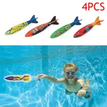 4 шт./компл. детская игрушечная торпеда для маленьких мальчиков и девочек ракета пледы торпеды игрушки в виде бандитов для плавательного Бассеина Дайвинг подводная игра FJ88