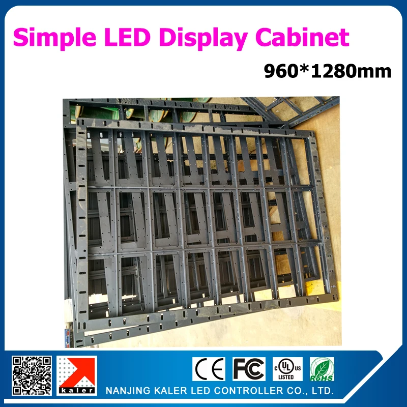 

indoor semi-outdoor p10 p5 led display screen board 960*1280mm simple iron display cabinet