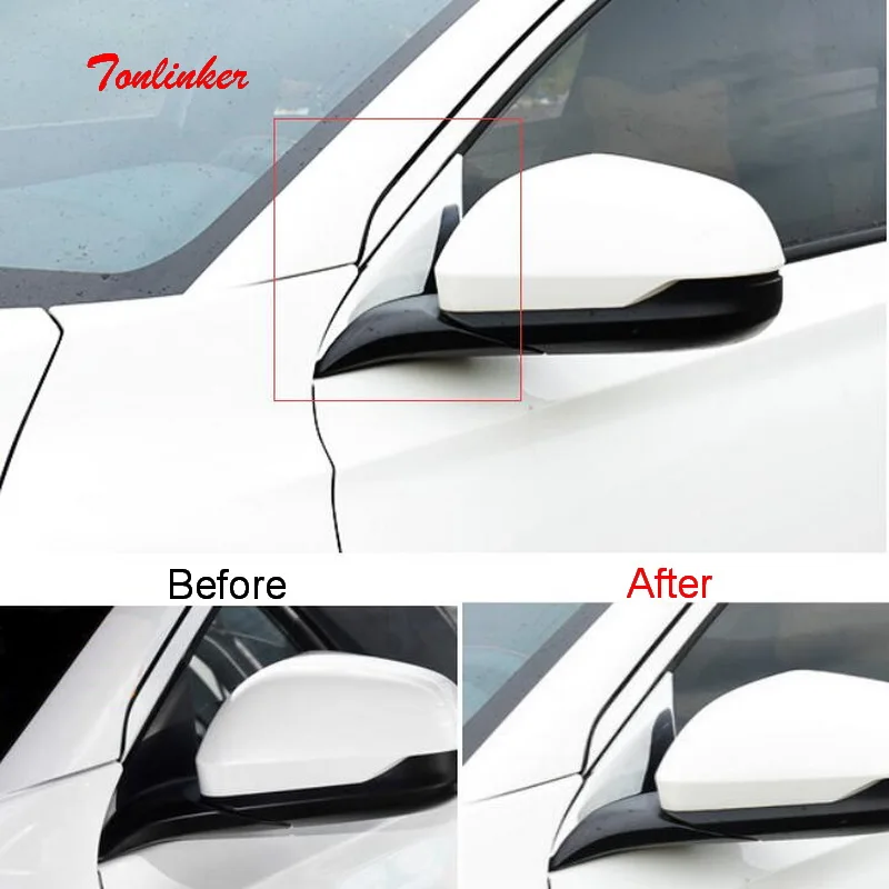 Tonlinker внешнее зеркало заднего вида треугольная крышка наклейка для Honda Vezel HRV-19 автомобильный Стайлинг 4 шт. ABS хромированная крышка наклейка