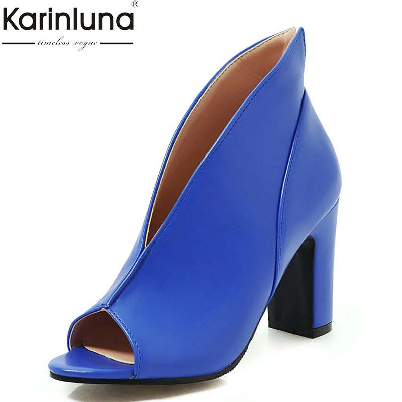 

Karinluna Summer leisure summer boots large Size 34-43 Women SHOES Sandals Shoes Woman peep toe high Heels woman shoes