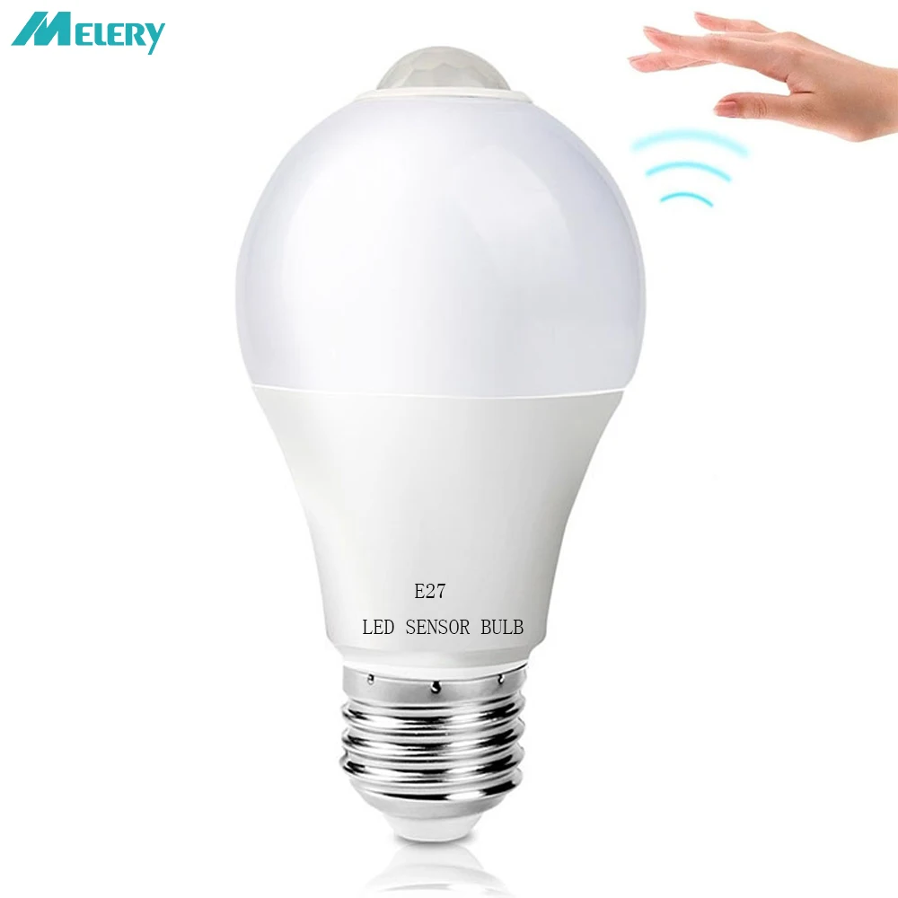 

LED Sensor Light Bulb PIR Motion E27 Energy Saving LED Bulb 3000K Warm/ 5700K Cold Color A60 A19 10W Smart for Outdoor/Indoor