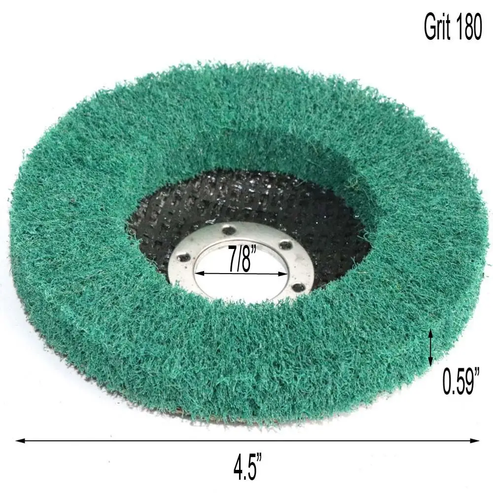 4-1/" ×7/8" полировальный шлифовальный диск из нейлонового волокна, нетканый 115*22 мм шлифовальный круг для шлифовальной машины - Цвет: Grit 180