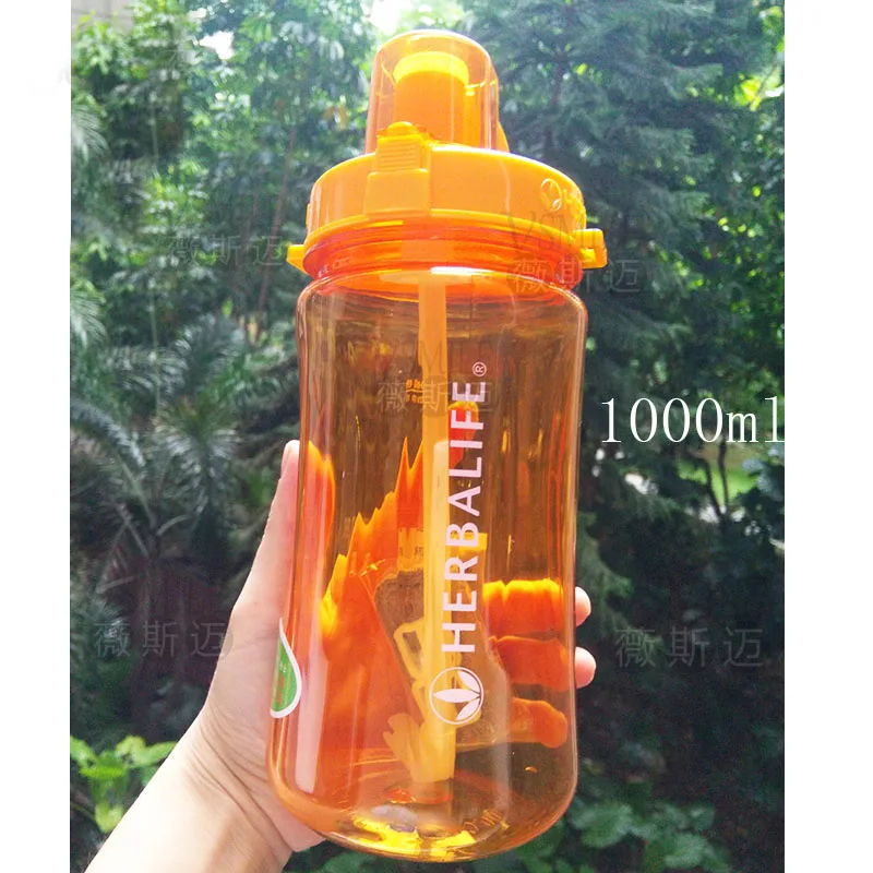 

New Arrival 1000ml/2000ML Eco-Friendly Plastic Water Bottle adults handgrip Space Sports climbing Hiking Herbalife water bottle