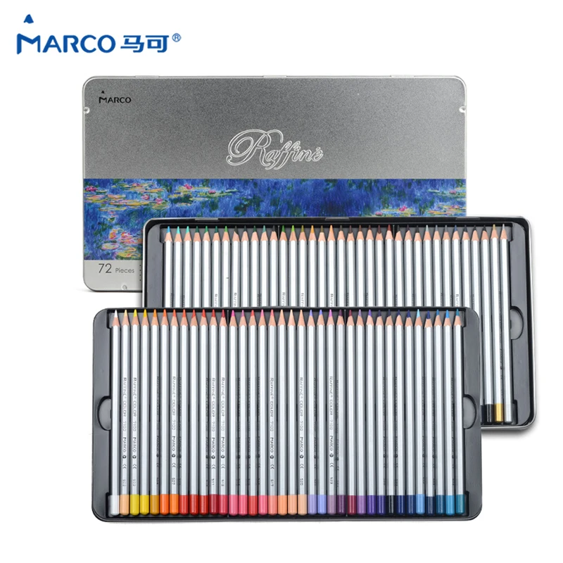 

MARCO Color Pencil Fine Art Lapis de cor 24/36/48/72 cores Professional colored pencils Artist Crayons Sketch Pencils Wholesale