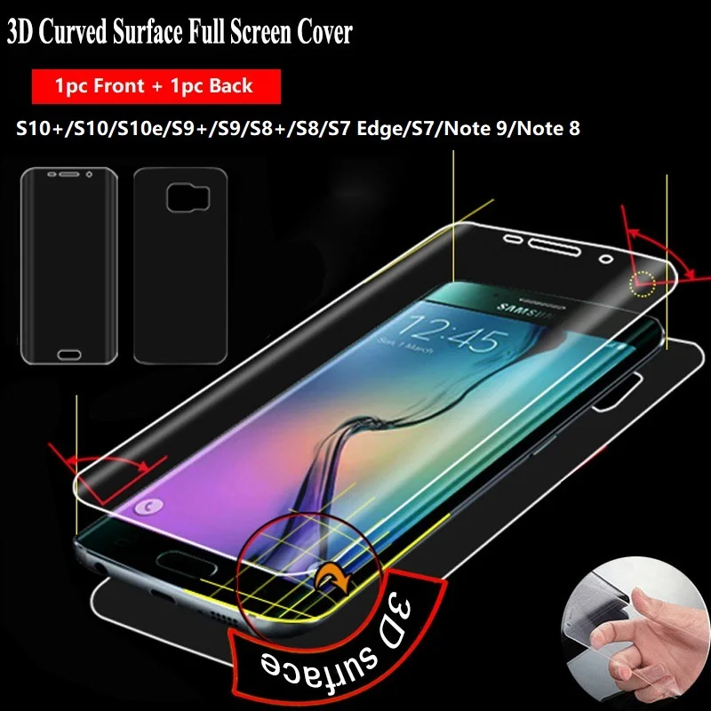 

3D Protective Film on the for Samsung Galaxy S10 Plus S10e S8 S9 Plus S6 S7 Edge Note 9 8 Screen Protector Film Foil (Not Glass)