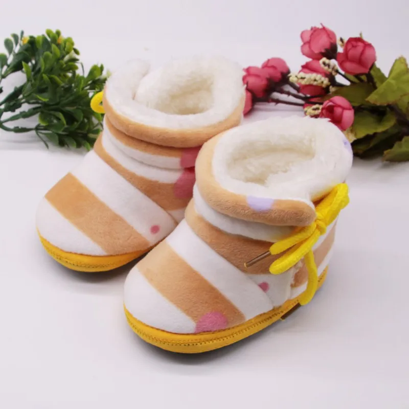 Boots Winter Warm Baby Snow Boots Plus Hot Baby Velvet Toddler Boots New Baby Shoes Newborn Soft Sole Anti-slip Crib Shoes S