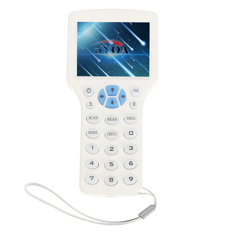 Цена Английский 10 частоты RFID Копир ID IC ридер писатель копия M1 13,56 МГц зашифрованный Дубликатор Программист USB NFC UID тег ключ карта