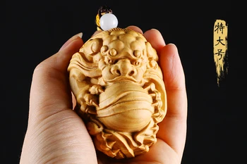 

Statuette Home Buxus microphylla Wood hand pieces brave Buxus wood carving Pendant with everything