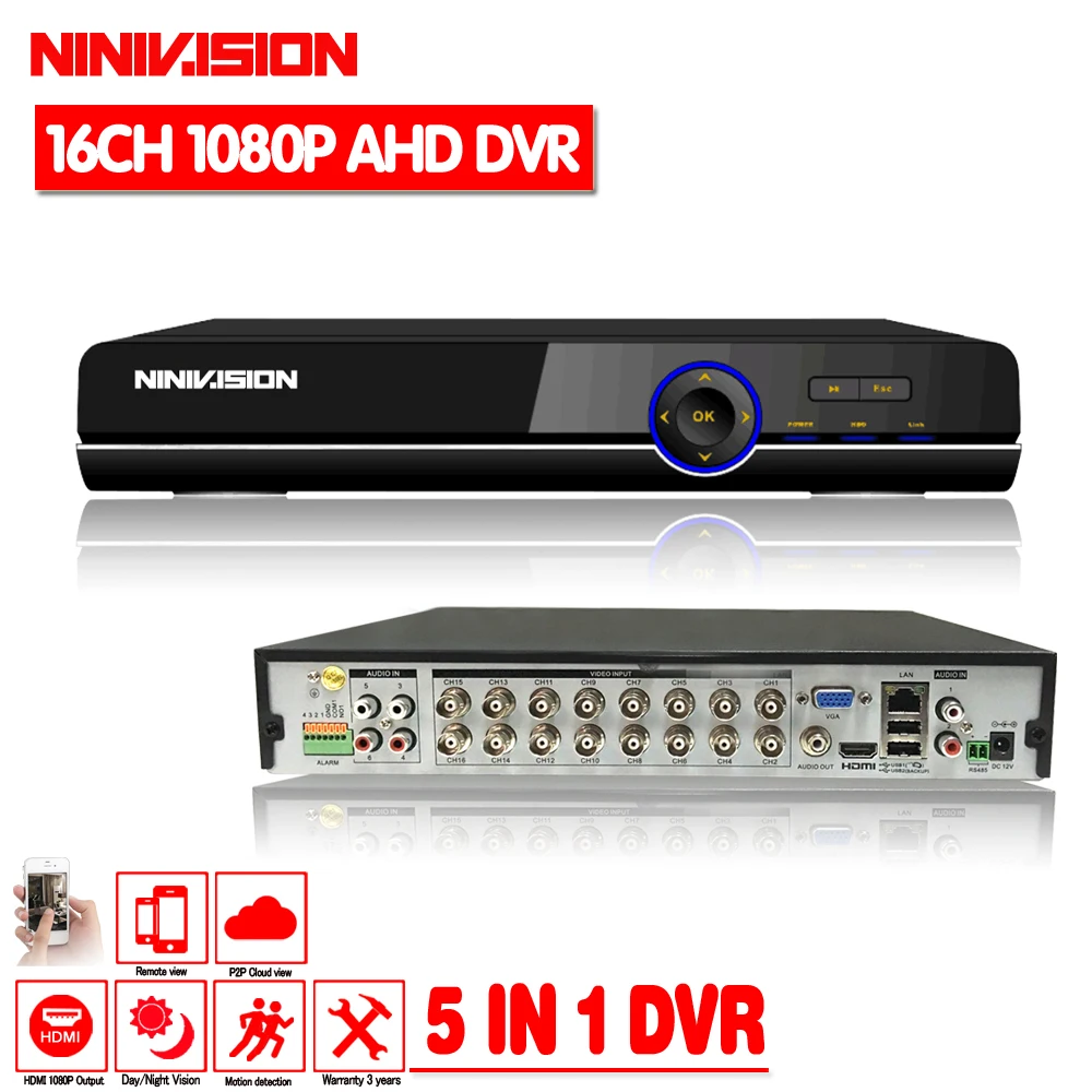 NINIVISION 2018 CCTV DVR AHD 16 каналов супер 1080P система безопасности HDMI выход