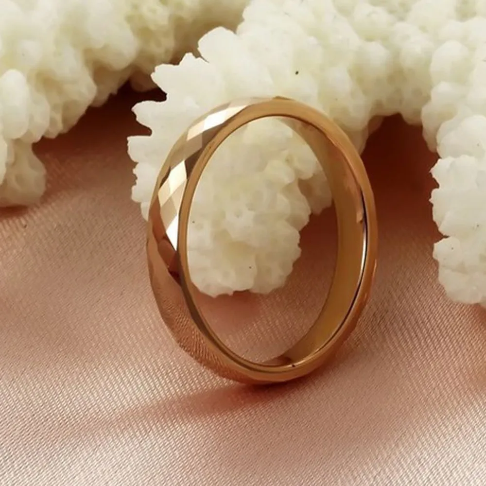 3 мм золотого цвета, многогранное вольфрамовое обручальное кольцо, призма, огранка, любовь, Женское Обручальное кольцо, ювелирные изделия