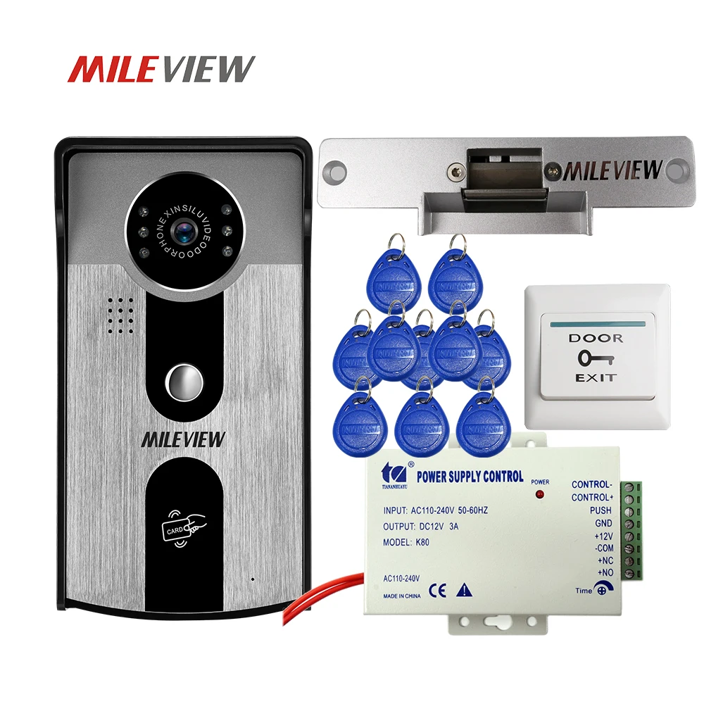 

FREE SHIPPPING Wireless Wifi LAN Phone Video Door Phone Intercom RFID Access Outdoor Doorbell Camera Electric Strike Door Lock