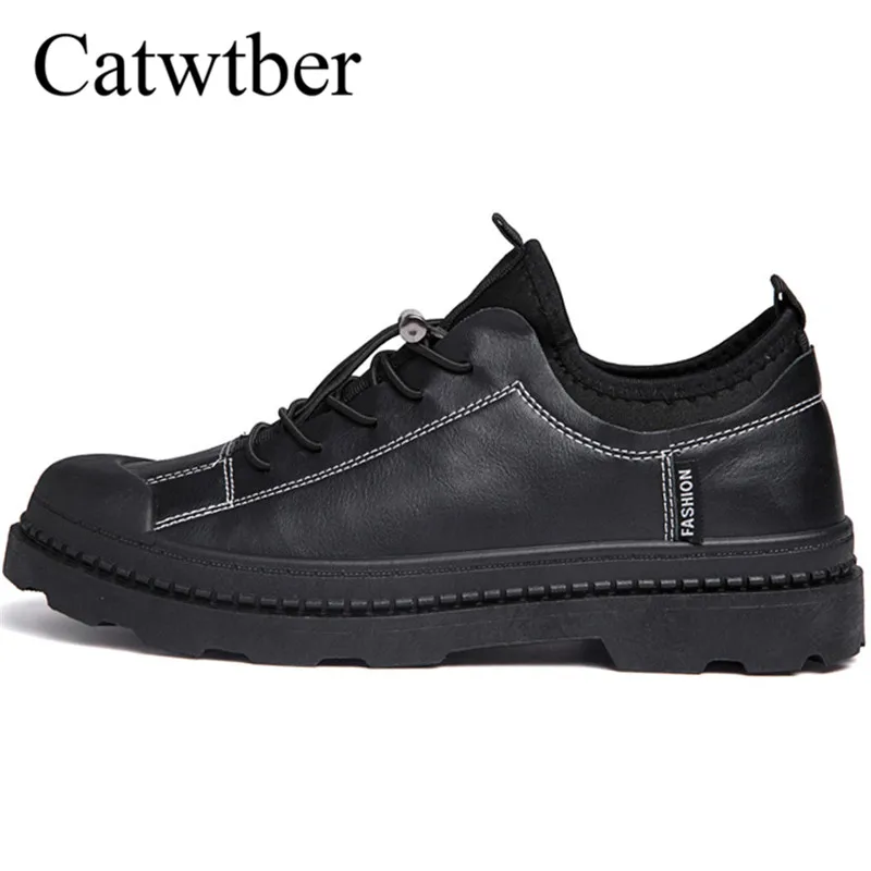 

Catwtber Ankle Round Toe Men Boots Oxfords Leather Ankle Snow Boots Handmade Men Winter Shoes Men Zapatos Hombre Work Footwear