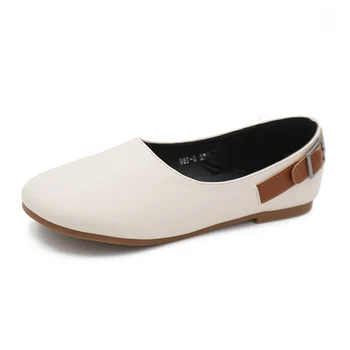 

Japanese new round head women's shallow mouth casual shoes fashion retro flat comfortable women's shoes.