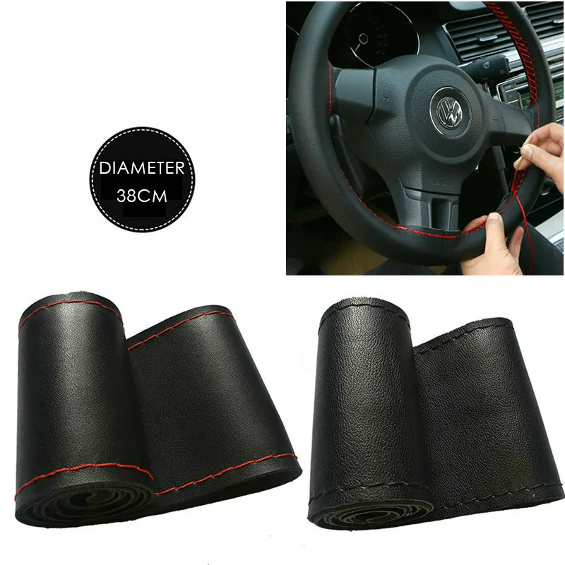 37cm/38CM DIY Steering Wheel Covers soft Leather braid on the steering-wheel of Car With Needle and Thread Interior accessories 37cm/38CM DIY Steering Wheel Covers soft Leather braid on the steering-wheel of Car With Needle and Thread Interior accessories