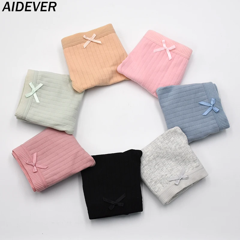 AIDEVER 4 шт./лот женские хлопковые стринги нижнее белье сексуальное трусы с низкой
