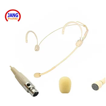 

Professional Beige Hide Headset Condenser Show Microphone Stage Microfone for AKG Samson etc Wireless Transmitter Mini XLR 3Pin