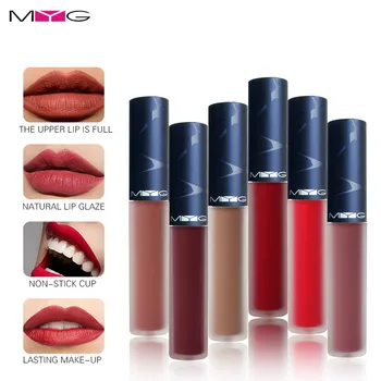 

5pcs/lot MYG Matte Liquid Lipstick Cosmetics waterproof lip gloss lipstick mate lipstick nude makeup Lip Gloss Maquiage