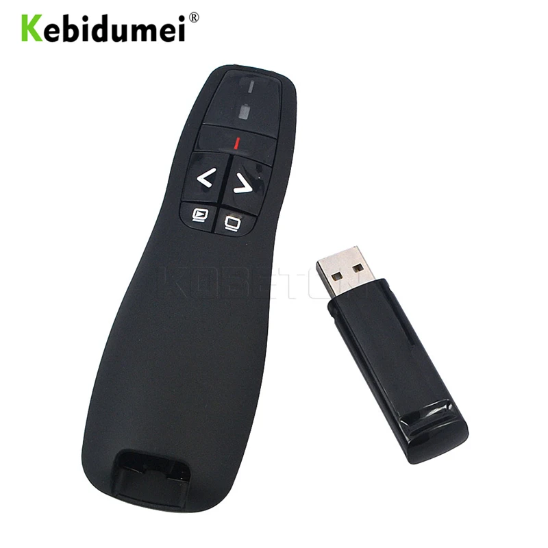 

Kebidumei R400 USB Wireless Presenter Red Laser Pointer 2.4Ghz PPT Remote Control for Powerpoint Presentation Powerpoint Newest
