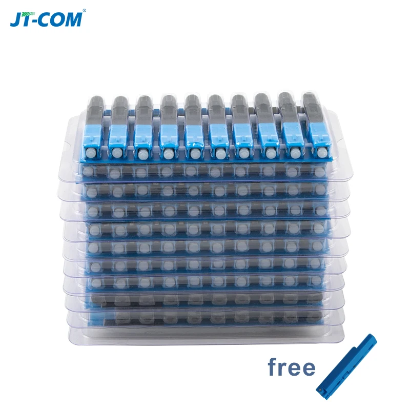 

100PCS Fast Connector SC UPC Fiber Optic Single Mode Wiring Cable Quick Connector Embedded Optical Cold Connection FTTH Tool kit