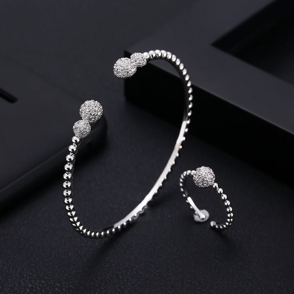 Jankely роскошные круглые кольца наборы Мода Дубай серебряные свадебные комплекты украшений для женщин Свадебные brincos para as mulheres