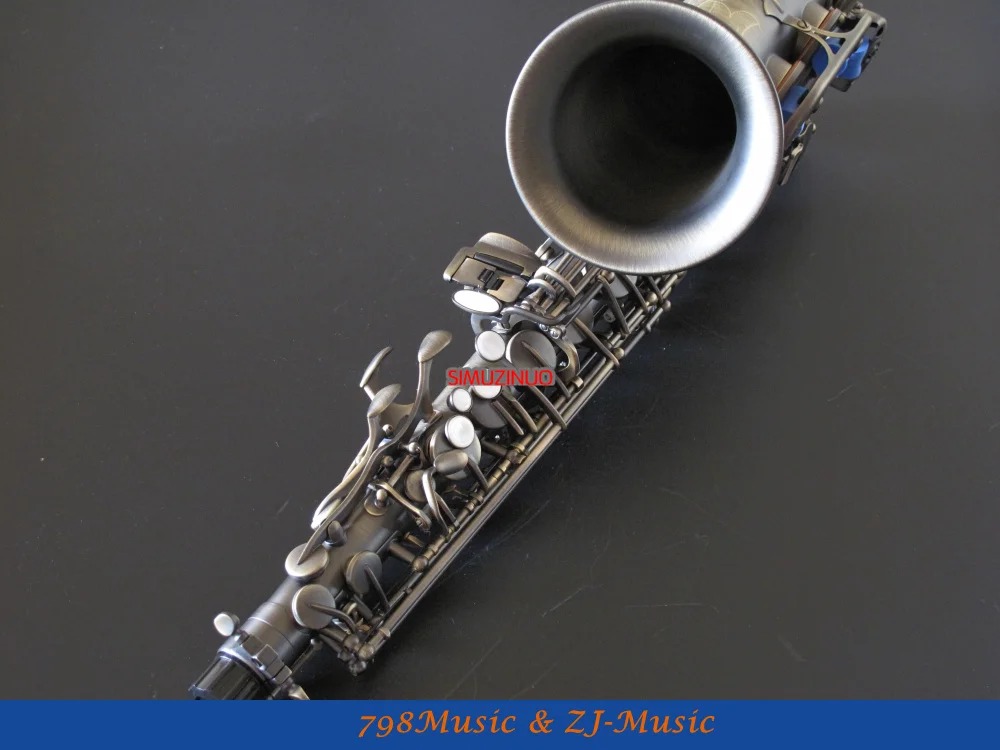 

Antique Bronzy Eb Alto Saxophone High F# With-White Pearl Buttons