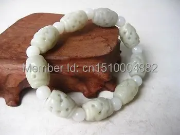 

shitou 00131 Beautifully stylish Natural HeTian Jade hand-carved Bracelet