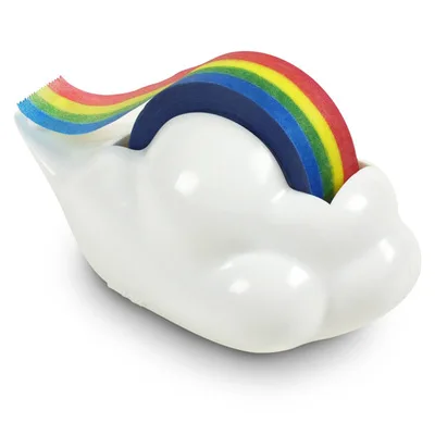 

White Cloud Shape Tape Seat with Colorful Rainbow Tape Cut the Tape Tape Dispenser Tape Holder Desktop Creative Office Tool
