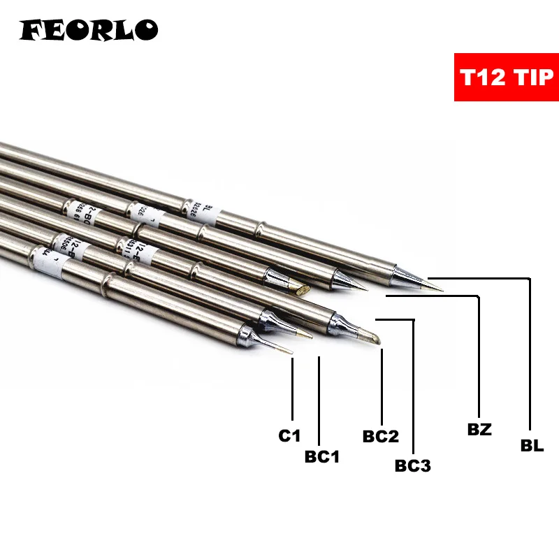 6 шт./лот FEORLO паяльник наконечники Электрический паяльник T12-C1 BC1 BC2 BC3 BZ BL для Hakko паяльная станция