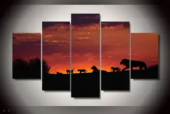 

Hd Printed African Sunset Animals Painting Canvas Print Room Decor Print Poster Picture Canvas Free Shipping/90673