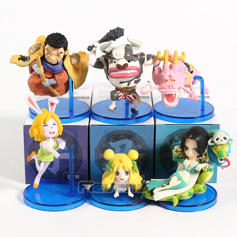 

Anime One Piece WCF Zodiac Vol.1 Boa Hancock Carrot Issho Minotaurus PVC Figures Toys 6pcs/set
