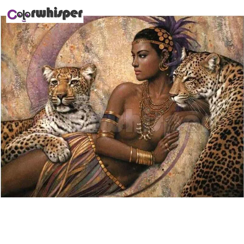 

Diamond Painting 5D Full Square/Round Drill Indian Woman Leopard 3d DIY Daimond Painting Embroidery Cross Stitch Picture Z182
