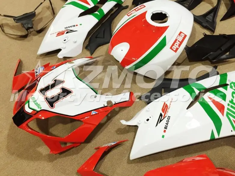 Литья под давлением ABS Полный комплект обтекателя подходит для Aprilia RS125 06 07 08 09 10 11 RS 125 2006 2007 2011 Прохладный Белый и зеленый цвета