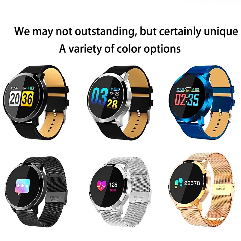 XIYAN DHL Free Q8 OLED Screen Smartwatch Heart Rate Monitor Smart Watch Sport Fitness Men Women Wearable Devices for IOS Android |
