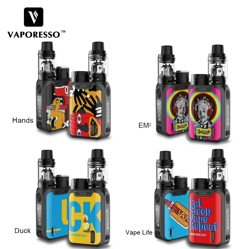 

Original Vaporesso SWAG Kit 80W SWAG Box Mod NRG SE Tank (3.5ml)/Mini (2ml) Tank No 18650 Battery E-Cigarettes Vape Mod 2017 NEW