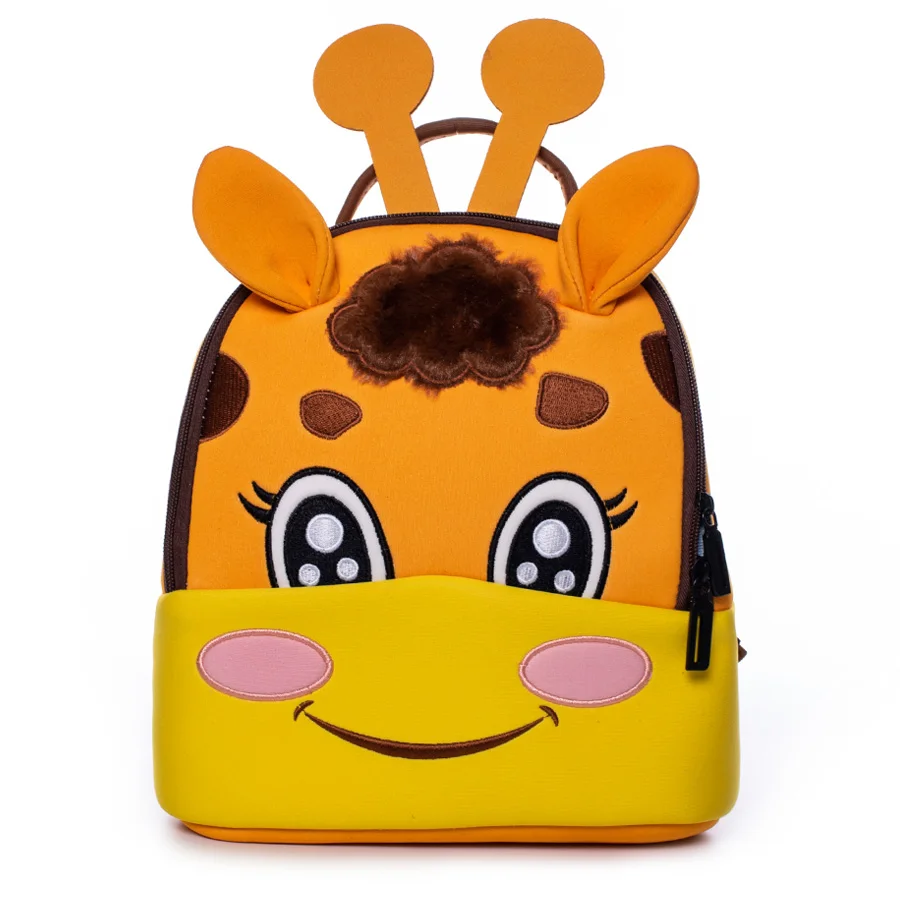 

2019 Children 3D Giraffe Cute Animal Design Backpack Neoprene Toddler Kids Boys School Bags Kindergarten Girl Cartoon Schoolbag