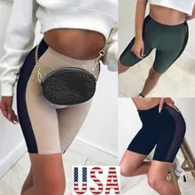 Женщины Спорт тренажерный зал фитнес-браслет узкие шорты для йоги штаны S-XL