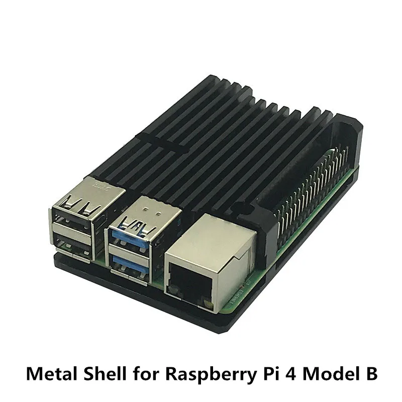 

Elecrow Latest Metal Shell for Raspberry Pi 4 Model B Armor Aluminum Case Black Enclosure Cooling Protective Shell for RPI 4B