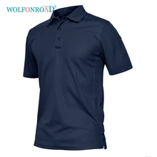 WOLFONROAD Tactical Army T-shirts Men Summer Short Sleeve Quick Drying Polos Lightweight Outdoor Hiking Camping T-shirts Sports