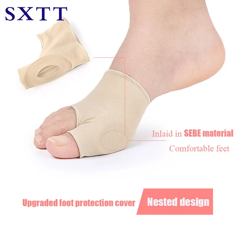 

SXTT Gel Nylon Lycra Thumb Valgus Correction Set Toe Separator Silicone Braces Thumb Valgus Protector Bunion Adjuster foot