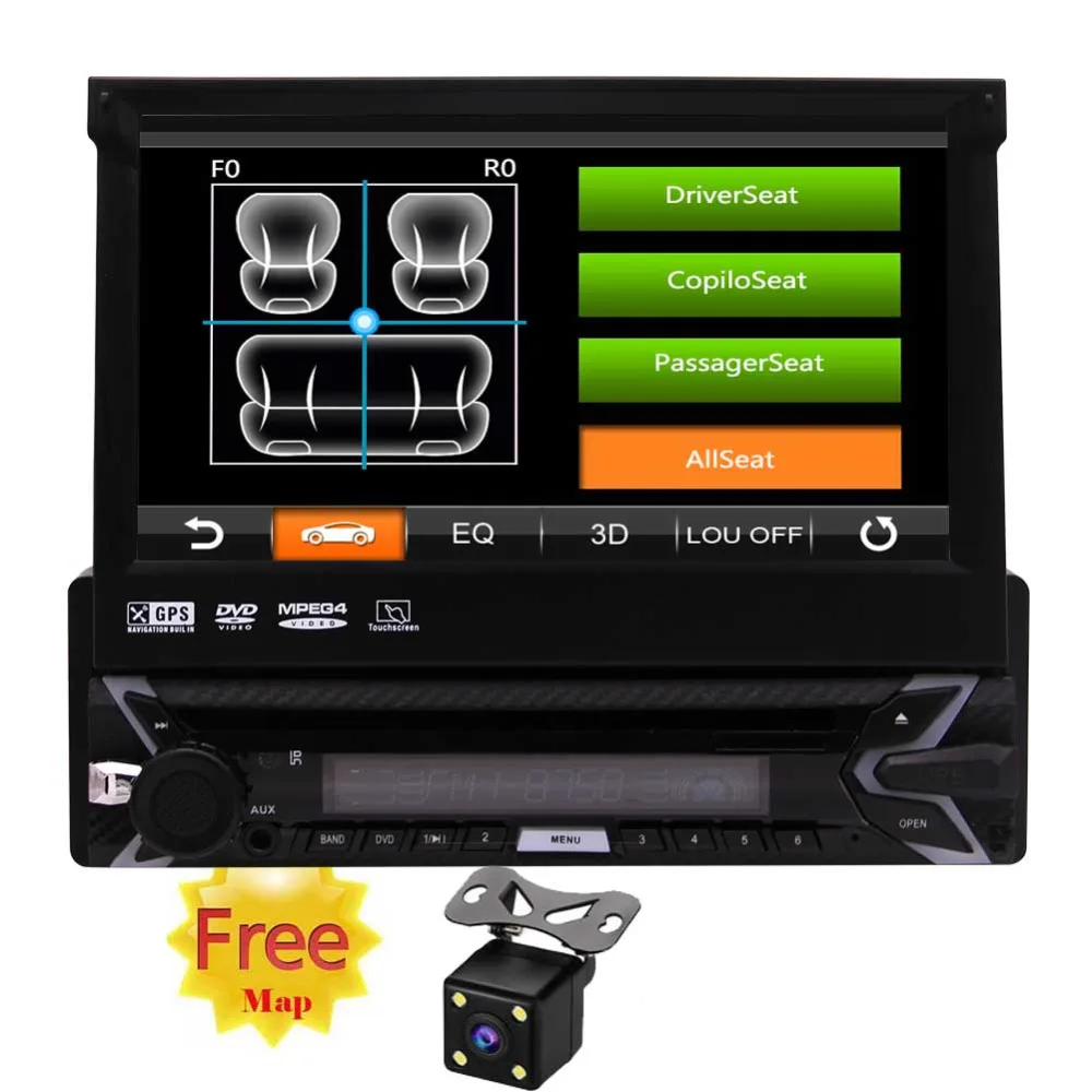 

Bluetooth AM FM Radio Player GPS Navigation 7 inch Retractable Touch Screen Car Monitor Wireless Remote Control In-Dash CD MP3
