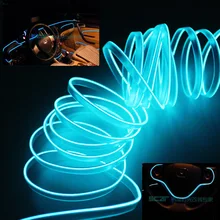 5M Auto refit interior atmosphere light Car styling interior decorative EL Cold LED Strip light Red Blue White Pink Yellow Green
