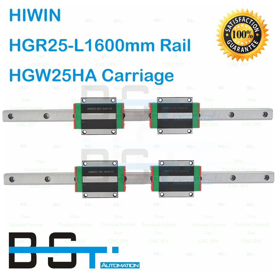 Оригинальная линейная направляющая бренда HIWIN 4 шт. HGR25 L 1600 мм + 8 HGW25HA блок для