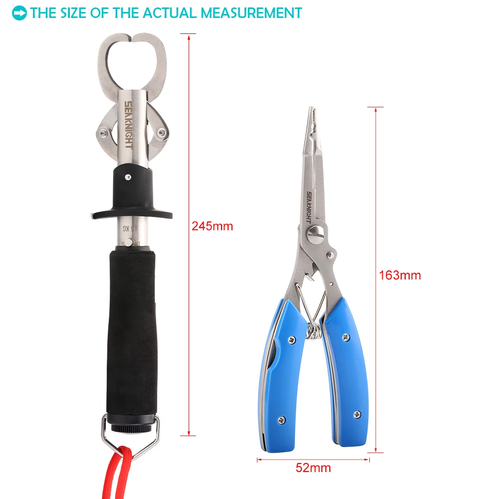 SeaKnight набор рыболовных инструментов SK003 из нержавеющей стали рыболовная ручка со шкалой EVA ручка+ рыболовные плоскогубцы инструмент для резки лески