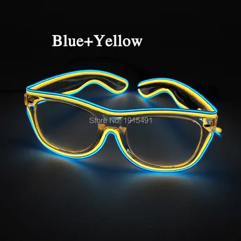 

Personalized Neon Led Bulbs Funny Sunglasses Christmas Decor EL Wire Cold Light Creative Eyewear as DIY Glow Clothes Accessories