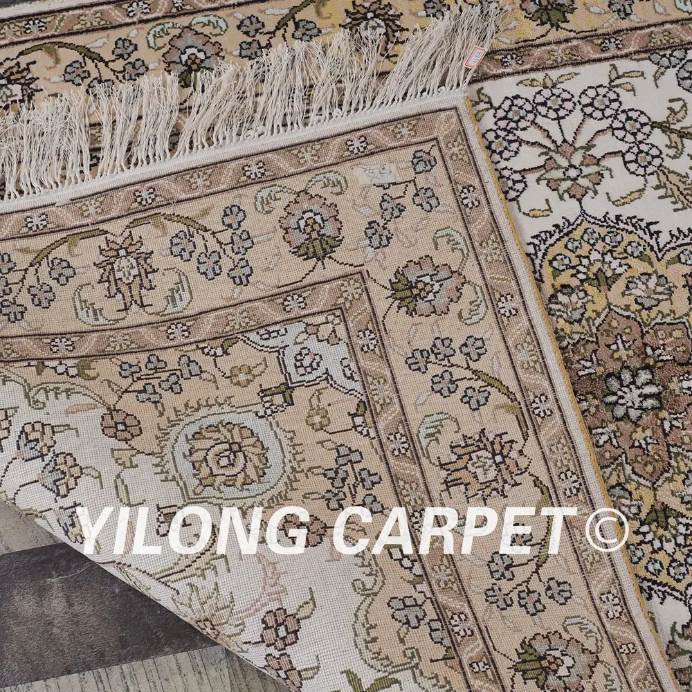 Yilong 3'x5 handknotted шелк персидский Ковры прочный все-над Цветочные ковры(yhw336b3x5
