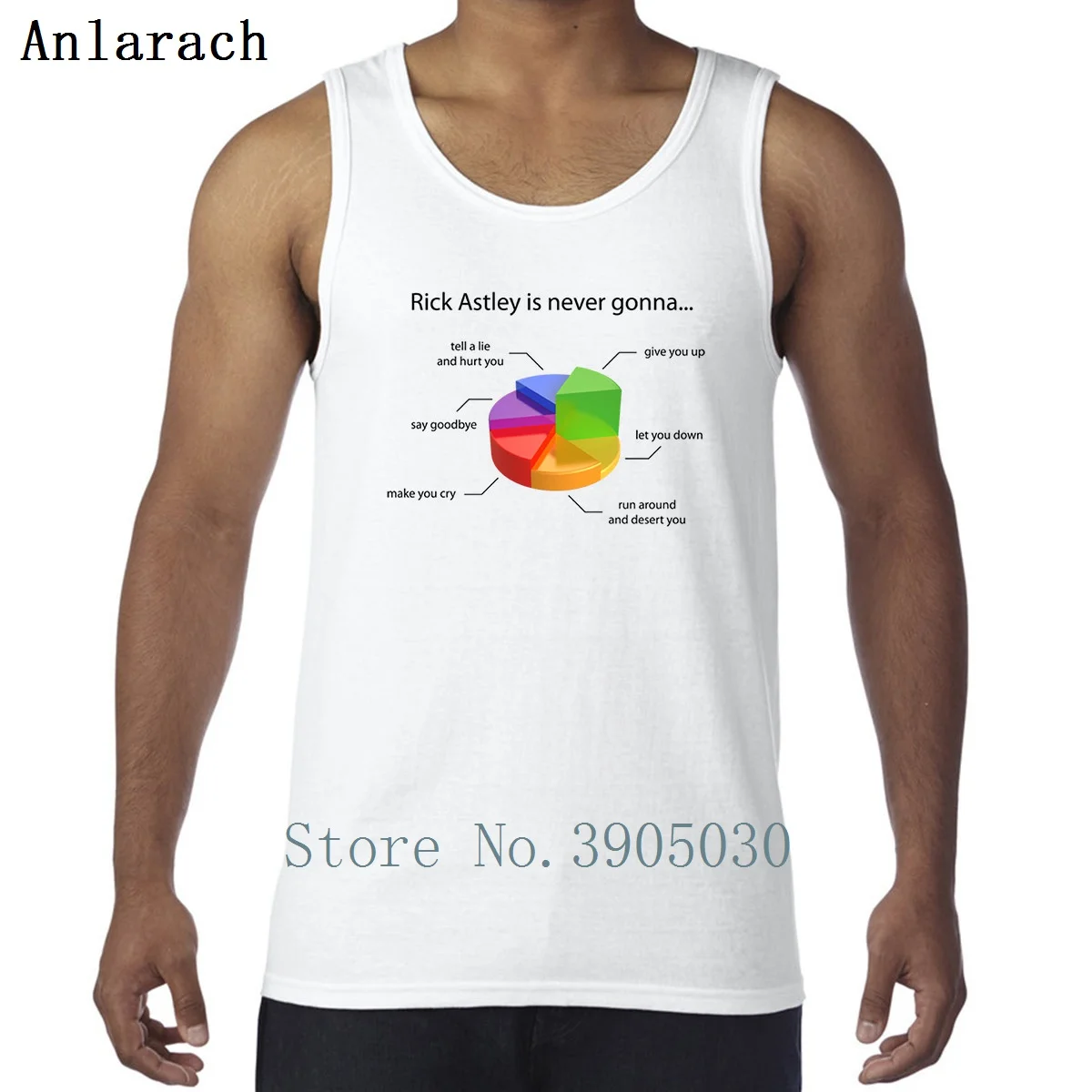 Rick Astley Pie Chart жилеты Kawaii Character модная XS 2xl майка для мужчин летняя известная одежда