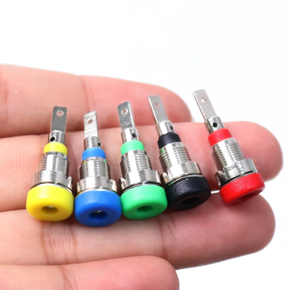 50Pcs/Set Brass Welding Banana Jack Socket Terminal Multi color 2.8mm